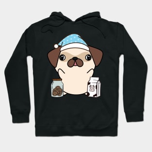 Funny Pug is having a midnight snack Hoodie